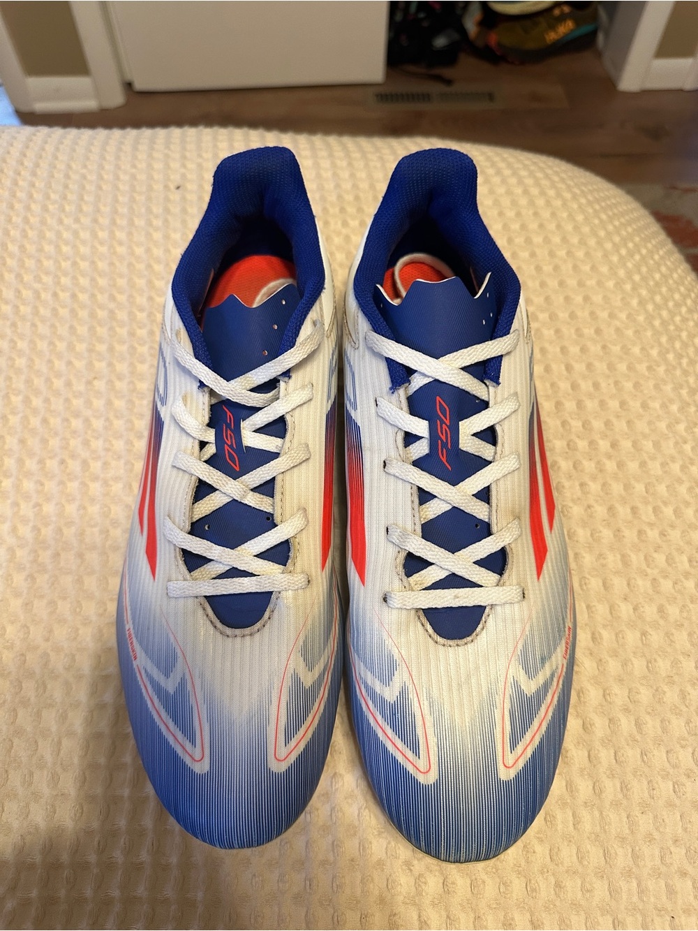adidas Men's Athletic Shoes White Blue Red